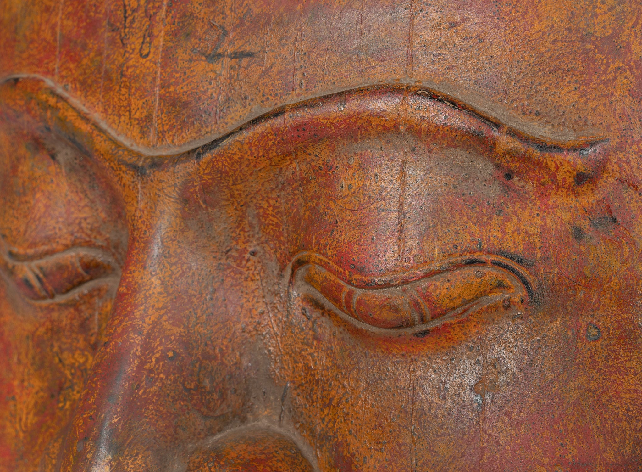 Buddha Statue - Antique Khmer Style SE Asia Mounted Wood Enlightenment Buddha Statue - 70cm/28"