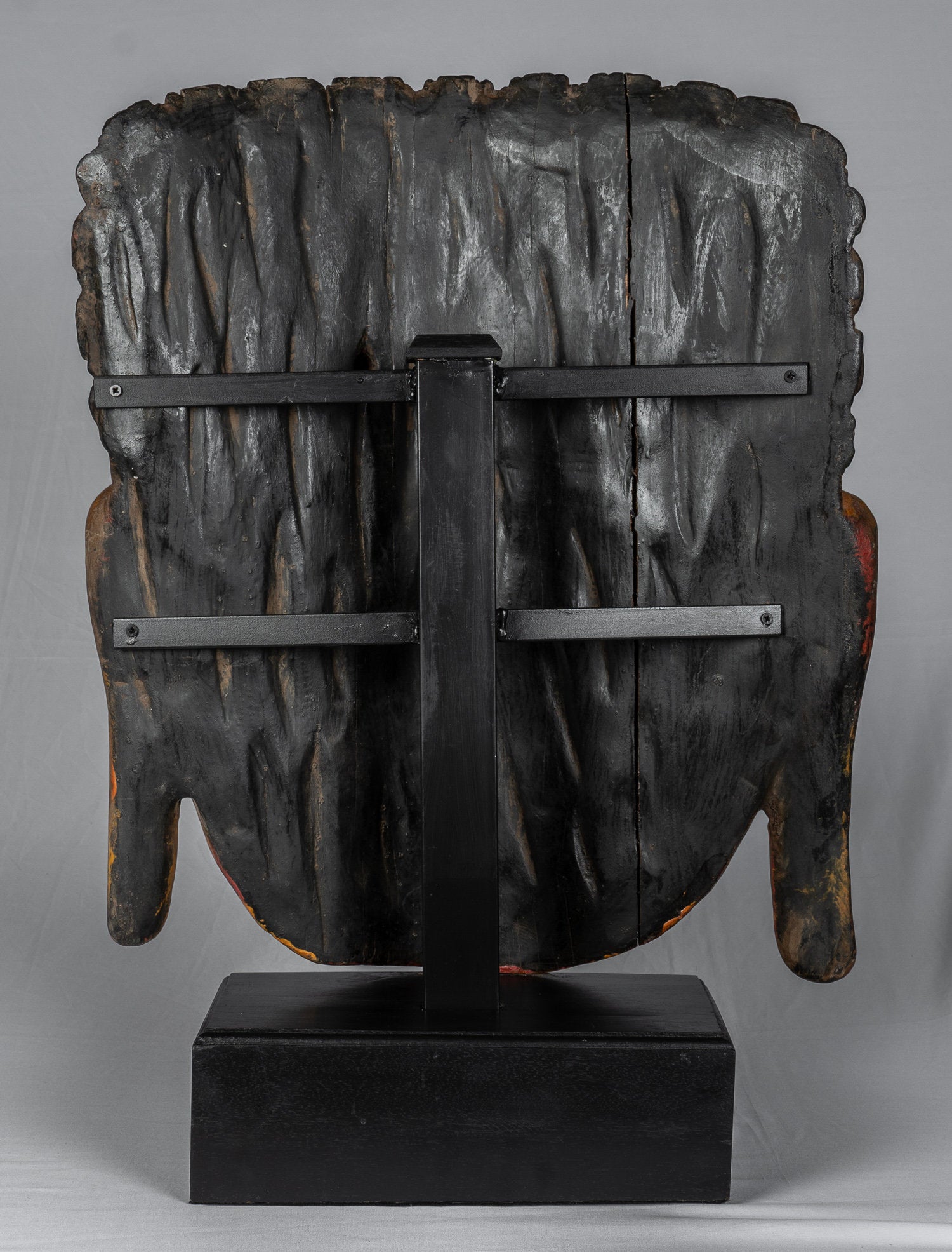 Buddha Statue - Antique Khmer Style SE Asia Mounted Wood Enlightenment Buddha Statue - 70cm/28"