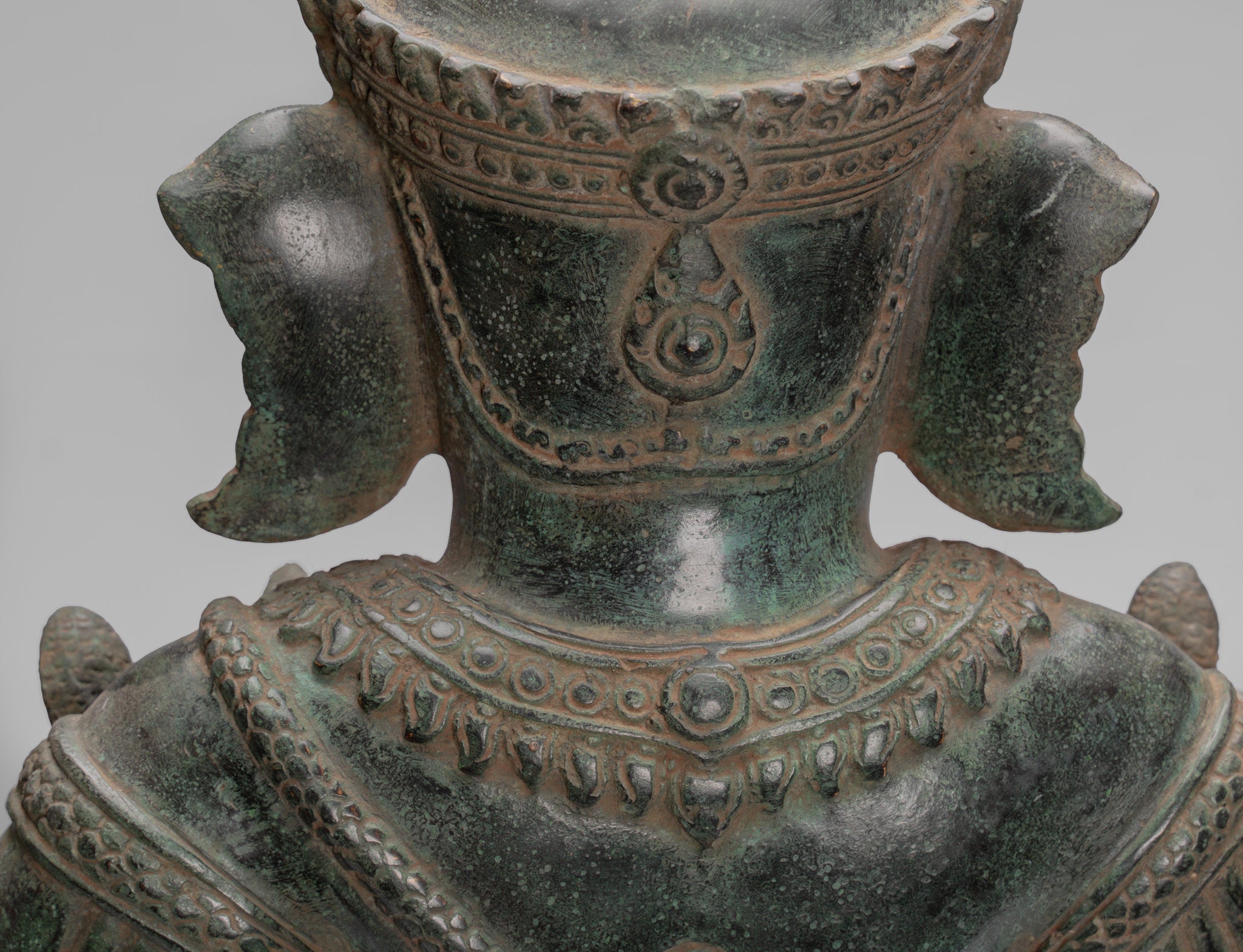 Estatua de Ganesha - Estatua de bronce de bronce de estilo Jhmer antiguo y Yoni - 86 cm/34 "