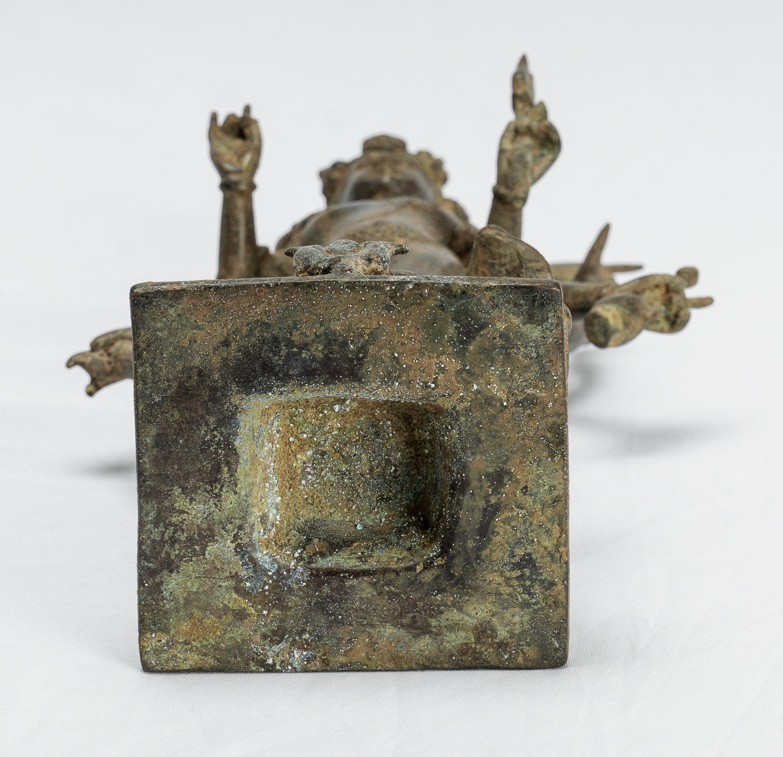 Statue Shiva - Antique in stile indonesiano bronzo giavanese in piedi a 6 bracci Shiva Statua - 36 cm/14 "