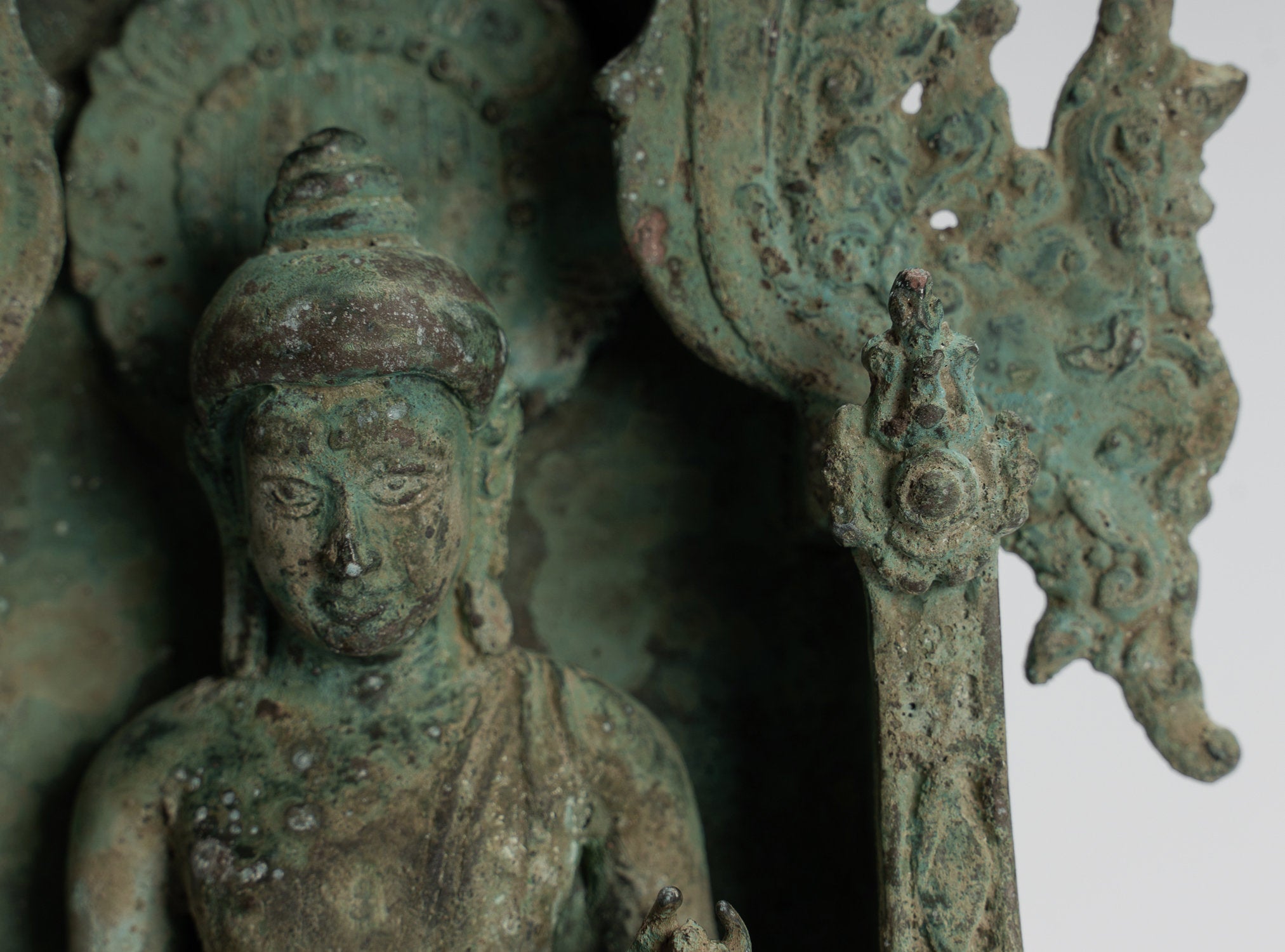 Buddha Statue-Antike Indonesische Stil Bronze sitzend javanische Lehr Buddha Statue -26cm/10 "