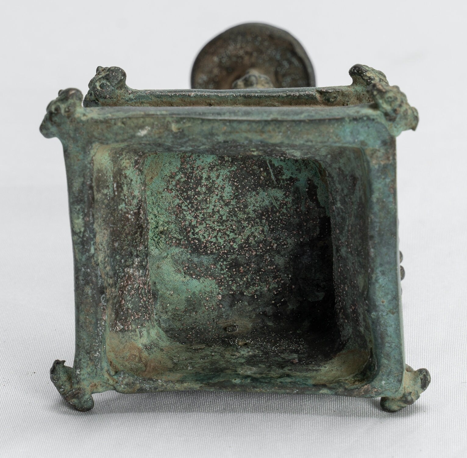 Statue de Ganesha – Statue de Ganesha indonésienne assise en bronze de style javanais antique – 14 cm/6"