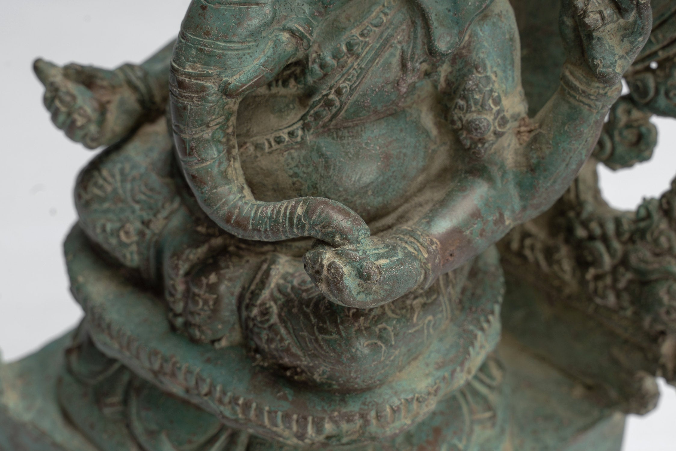 Statue de Ganesha - ancienne statue de Ganesha indonésienne en bronze de style javanais - 30 cm / 12 pouces