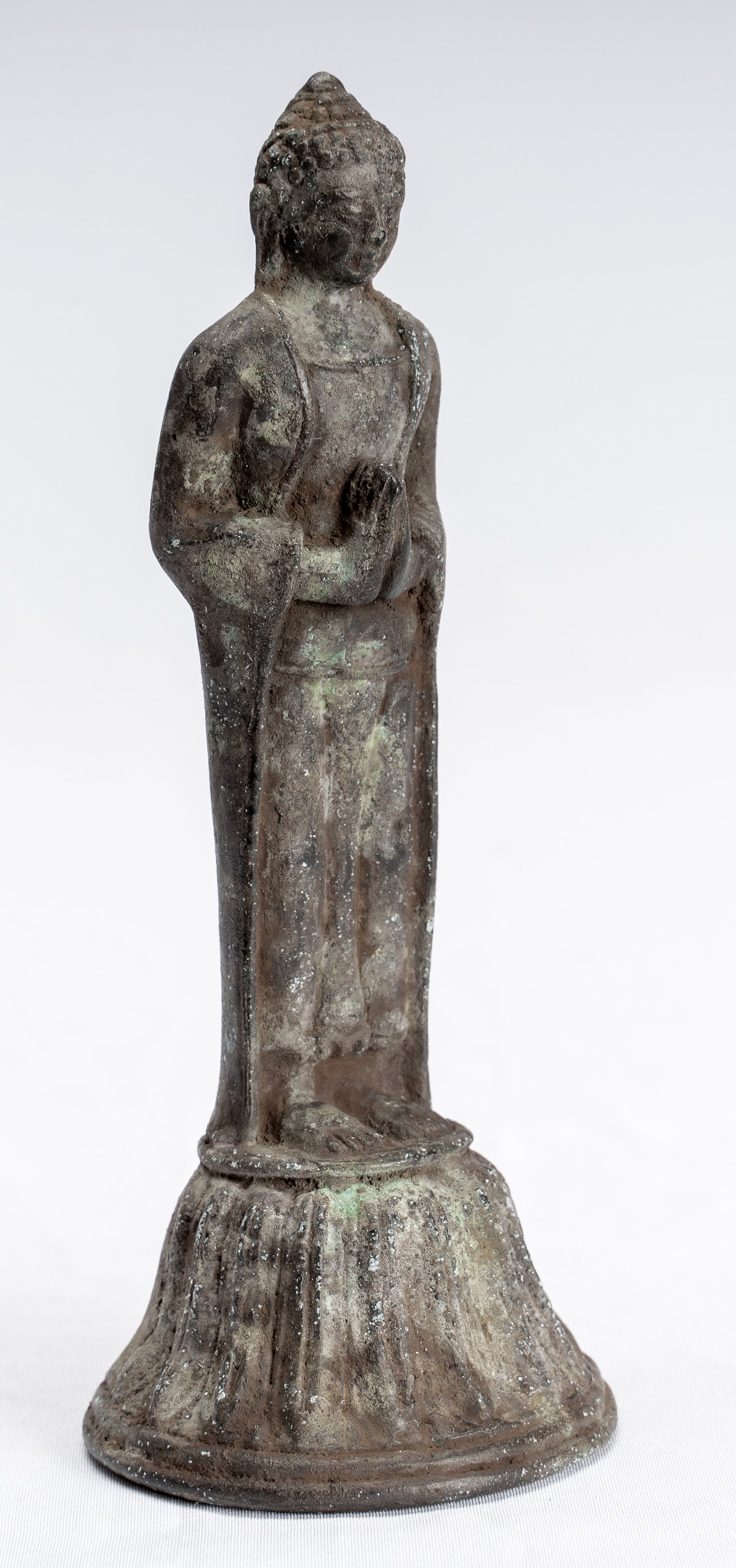 Buddha Statue mit Antiker indonesischer Stil Stehende Bronze Javanesische Anbetung Buddha mit 16cm/6"