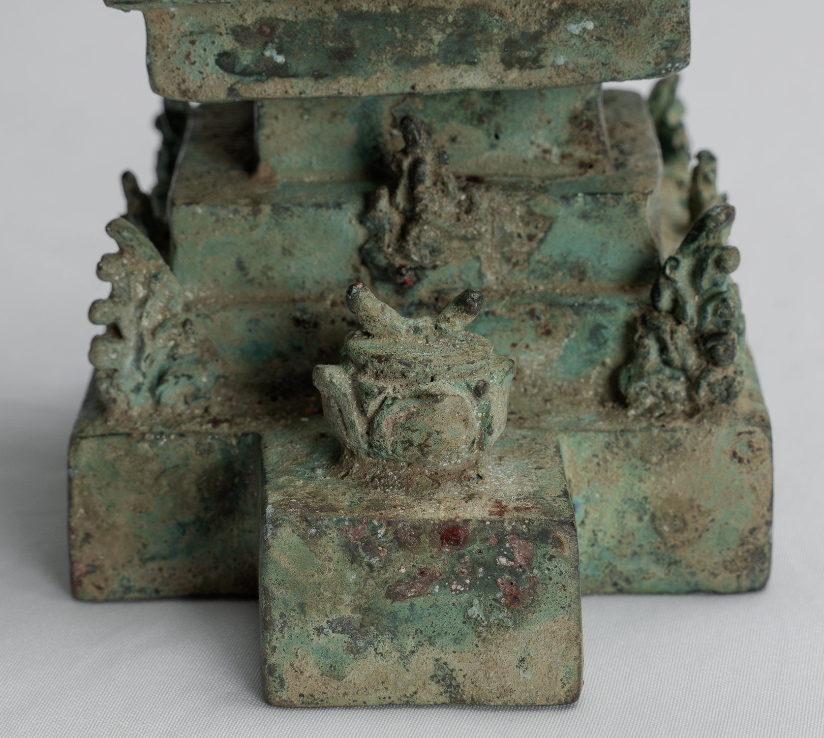 Buddha Statue-Antike Indonesische Stil Bronze sitzend javanische Lehr Buddha Statue -26cm/10 "