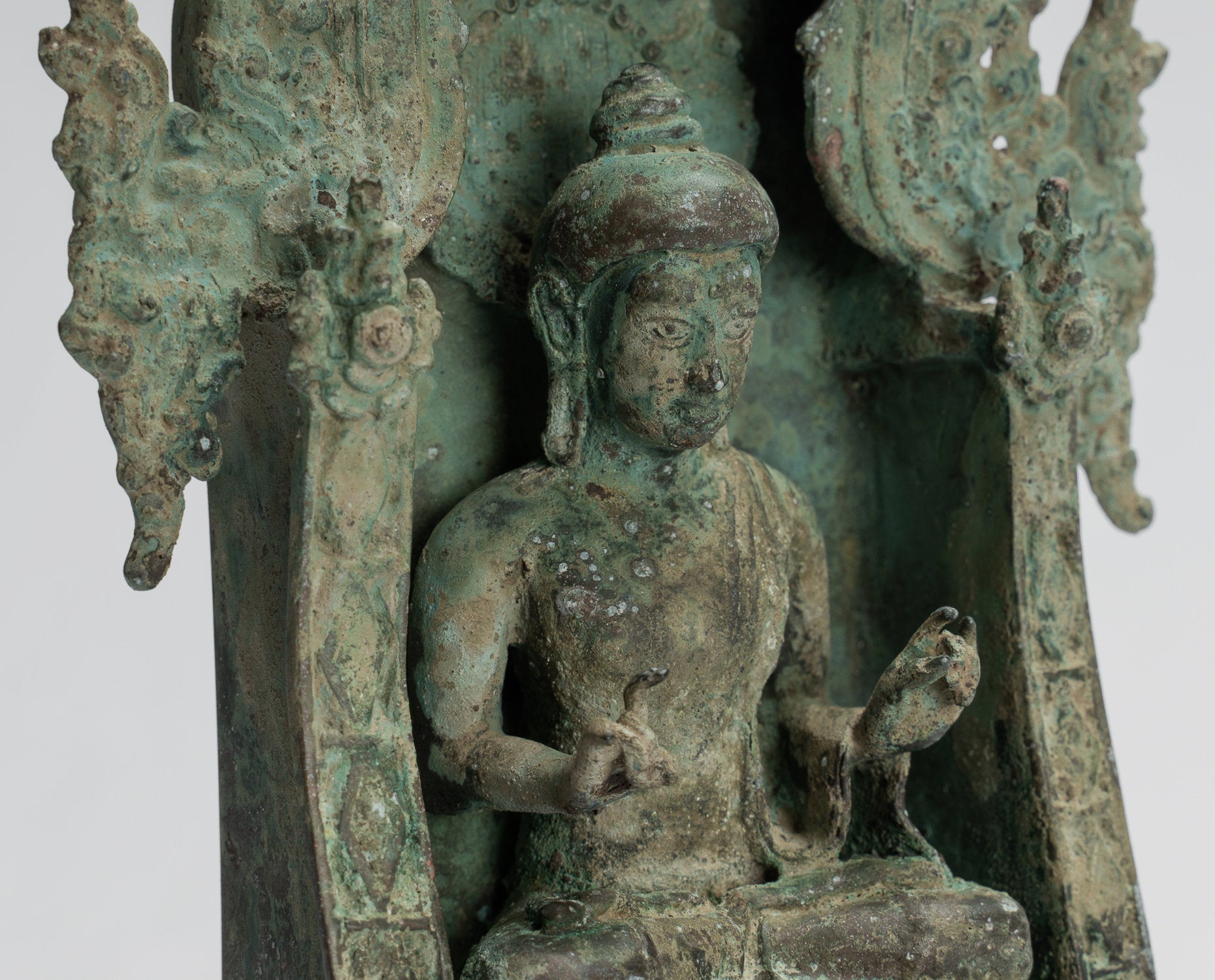 Buddha Statue-Antike Indonesische Stil Bronze sitzend javanische Lehr Buddha Statue -26cm/10 "