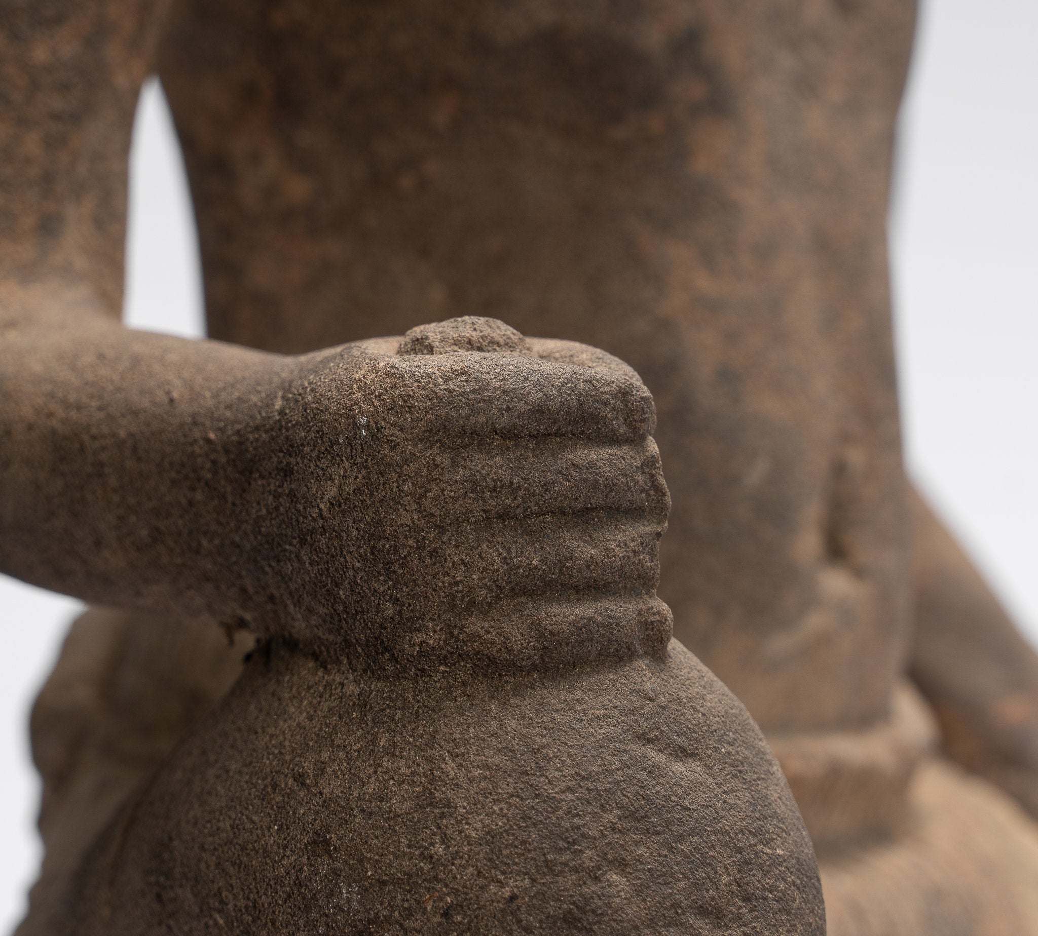 Vishnu Statue-Antique Baphuon Style Stone Sitzend Khmer Vishnu Statue-48cm/19 "
