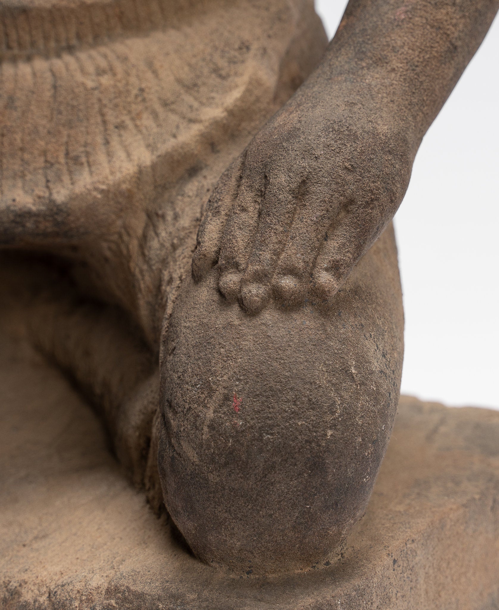 Vishnu Statue-Antique Baphuon Style Stone Sitzend Khmer Vishnu Statue-48cm/19 "