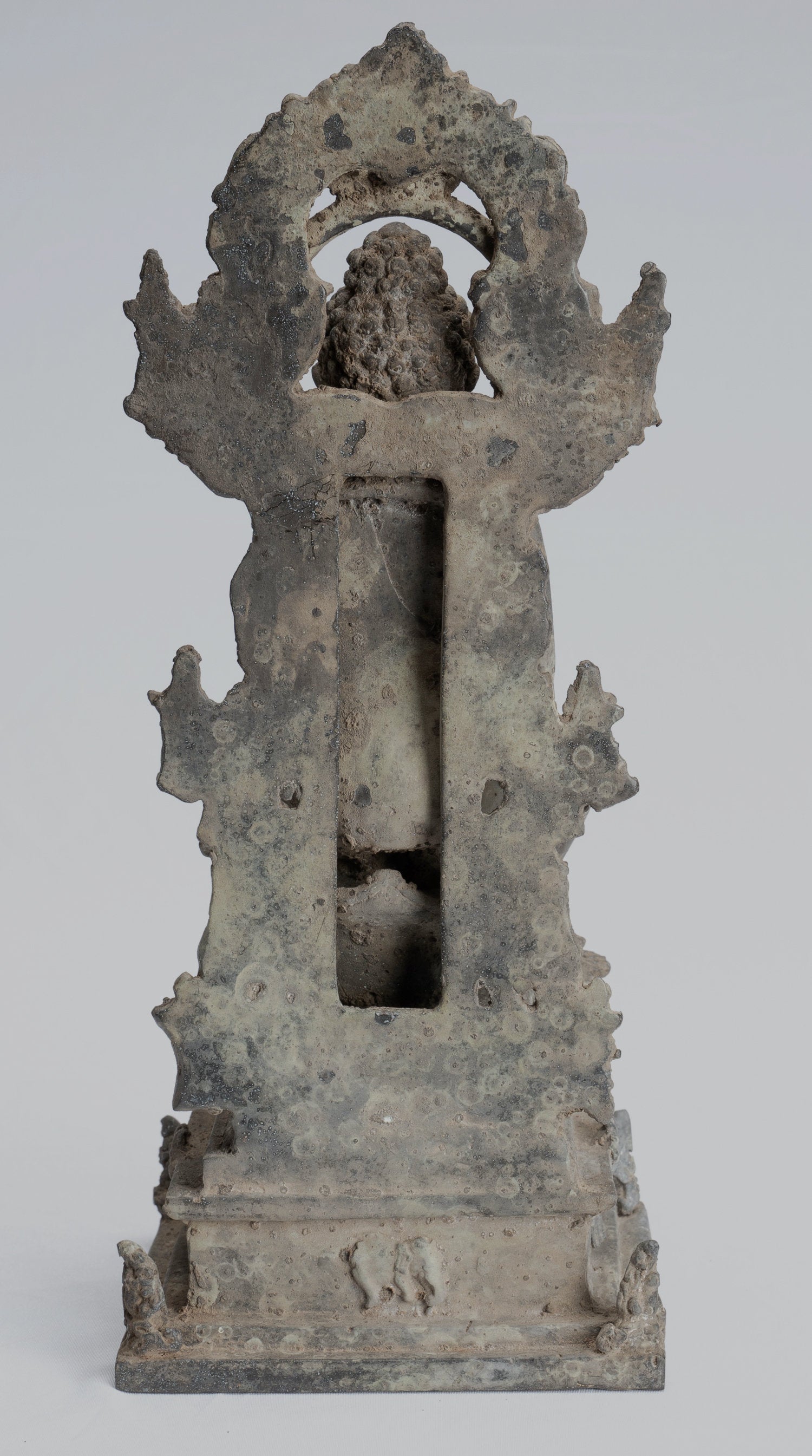 Estatua de Buda - Antiguo estilo indonesio de bronce sentado Javanese Buddha - 29 cm/12 "