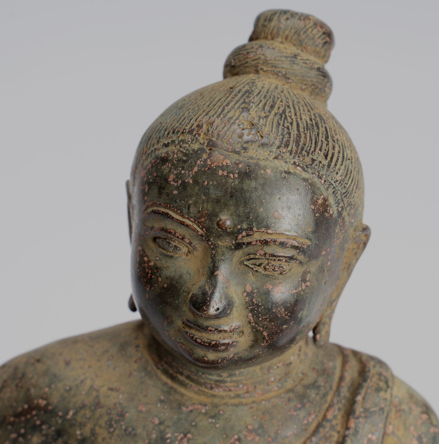 Statua Buddha - Antique stile indonesiano in piedi bronzo giavanese gautama Buddha - 26 cm/10 "