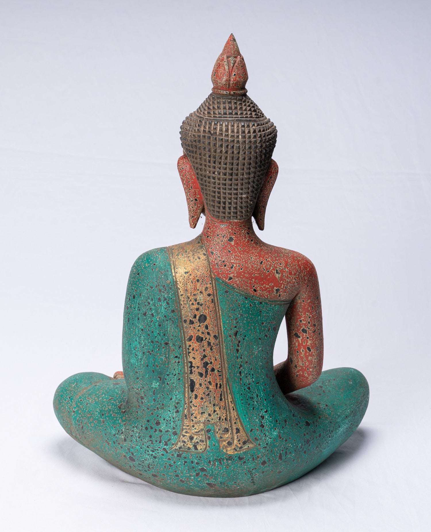 Estatua de Buda - Estatua de Buda de Buda de Medición de Madera Asia ASIA ASIA ASIA - 54cm/22 "