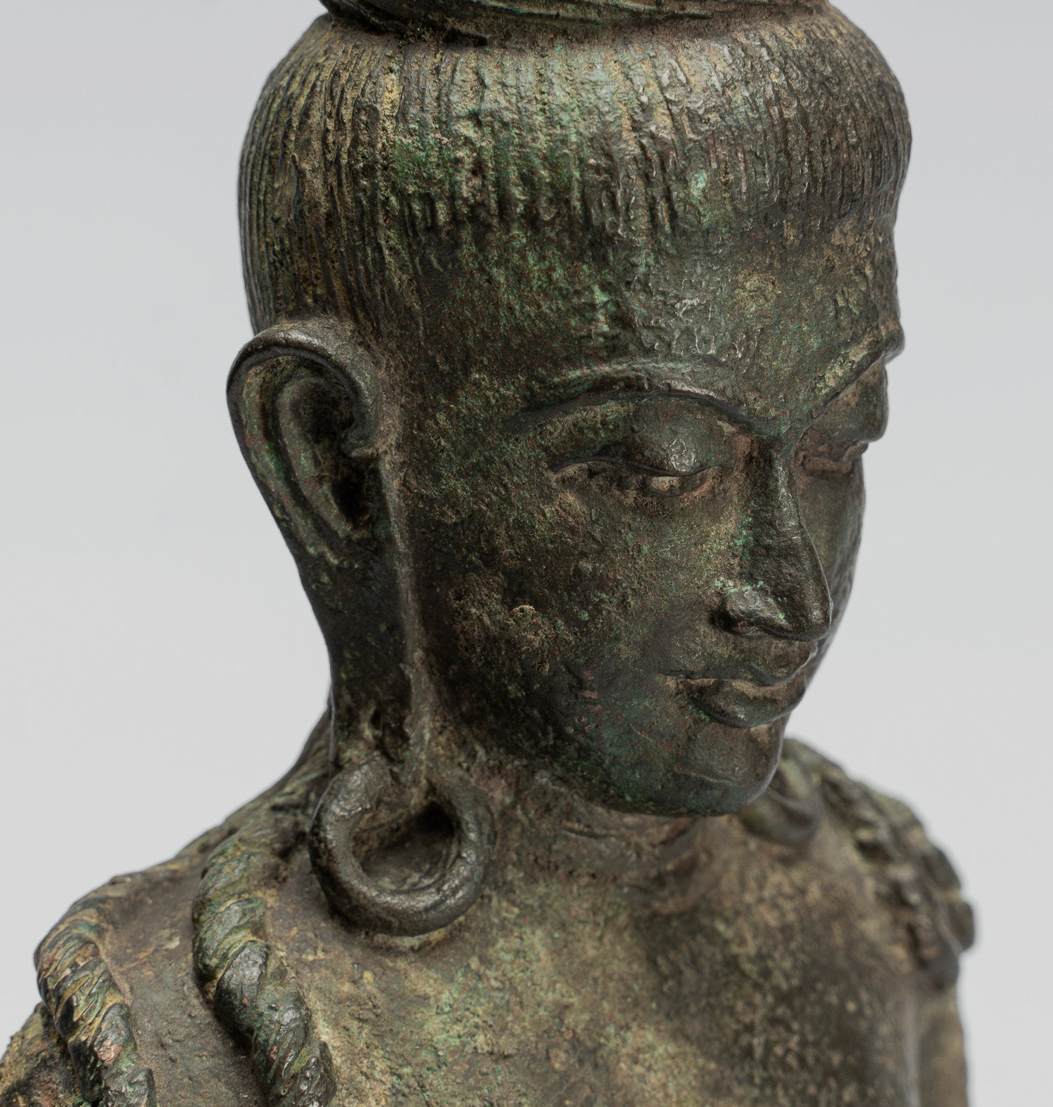 Vishnu Statue-Antique indonésien Style Java Majapahit Standing Bronze Vishnu Statue-44cm/18 "