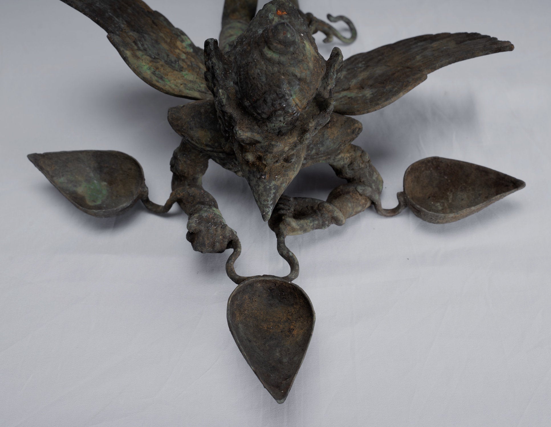 Antique Indonesian Style Hanging Bronze Majapahit Garuda Statue - 35cm/14"