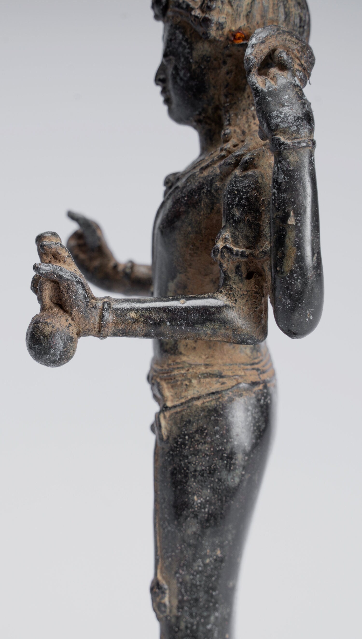 Statue Vishnu - Antique stile indonesiano Majapahit in piedi Bronzo Vishnu Statua - 20 cm/8 "