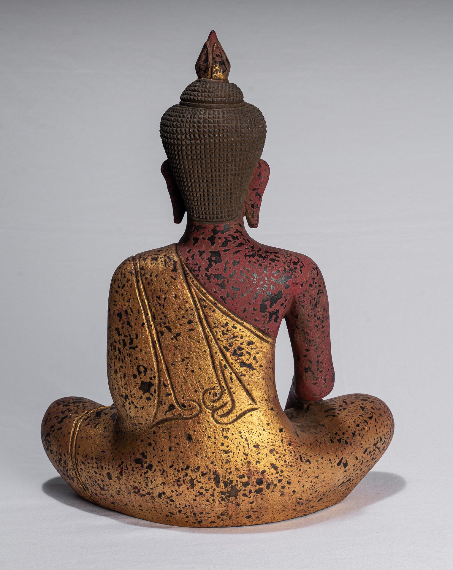 Statue Buddha - Antique Khmer Style SE Asia SETTO ALLIMENTAZIONE BUDDHA STATUE - 43CM/17 "