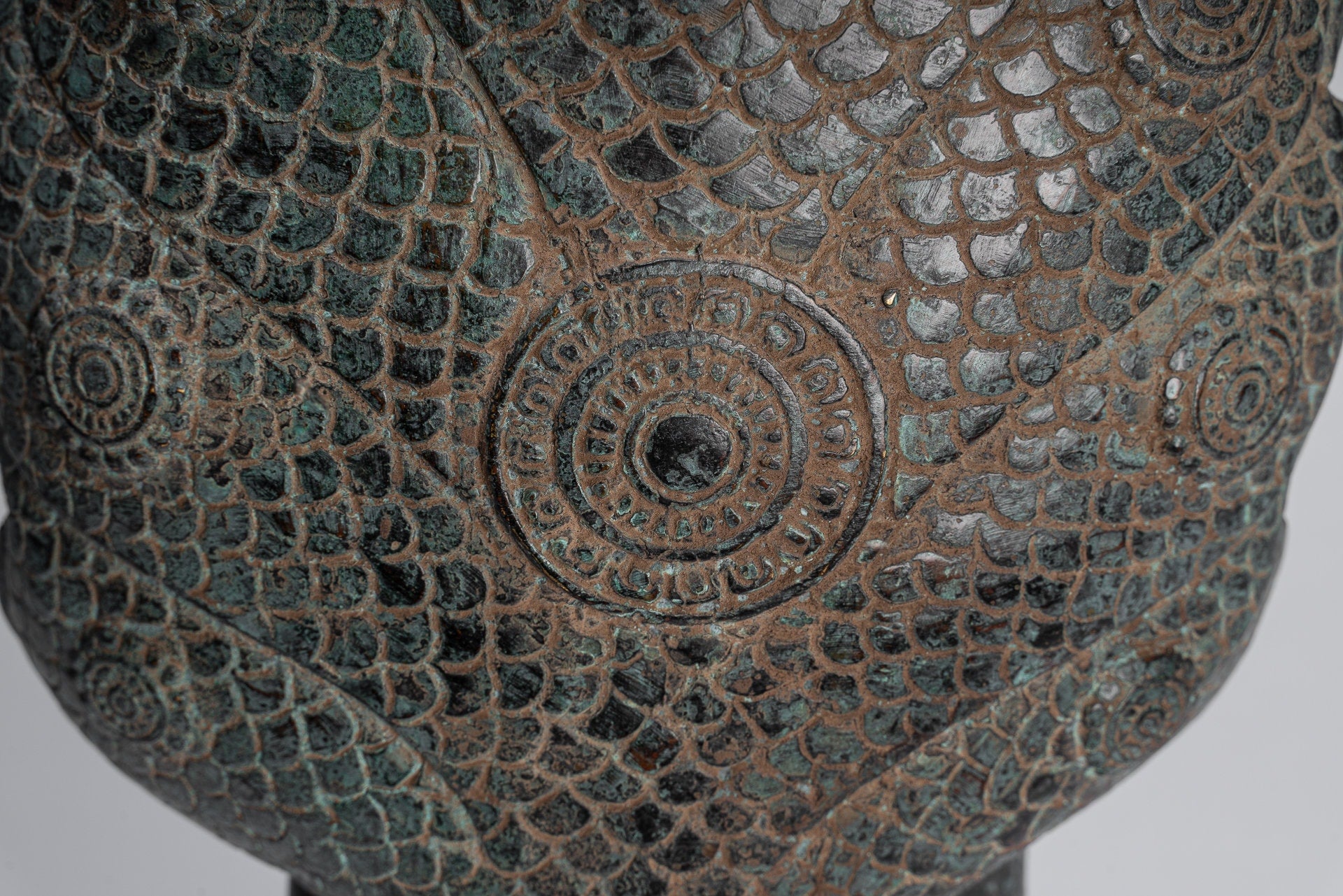 Statua di Buddha - Antique Khmer in stile Khmer Meditazione seduta Meditazione Naga Buddha Statua - 46 cm/18 "