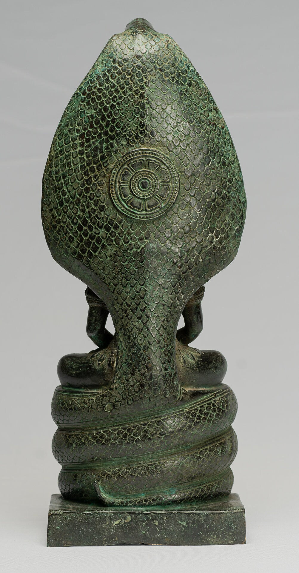 Estatua de Buda - Estilo de bayón antiguo Khmer Meditación Naga Naga Buddha - 44cm/18 "